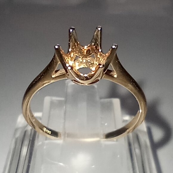 Three (3) 14Kt Yellow Gold 6mm Round 6-Prong Ring Casting - Picture 2 of 6